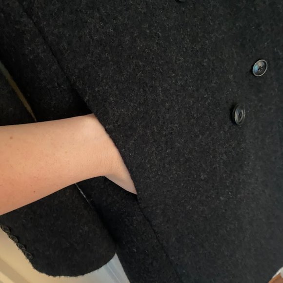 T by Alexander Wang Designer Charcoal Wool Coat - Picture 7 of 12